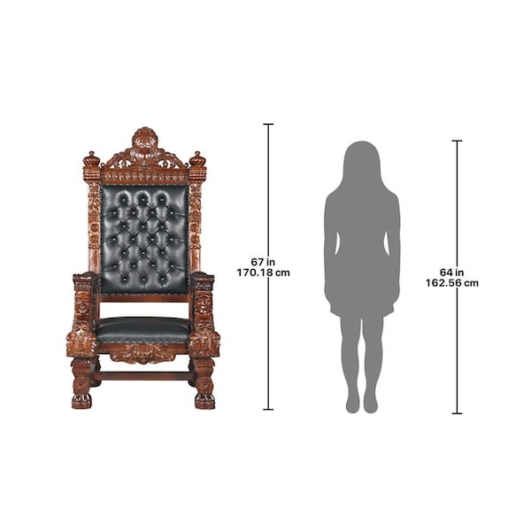 Design Toscano The Fitzjames Hand-Carved Solid Mahogany Throne Chair - AF1204