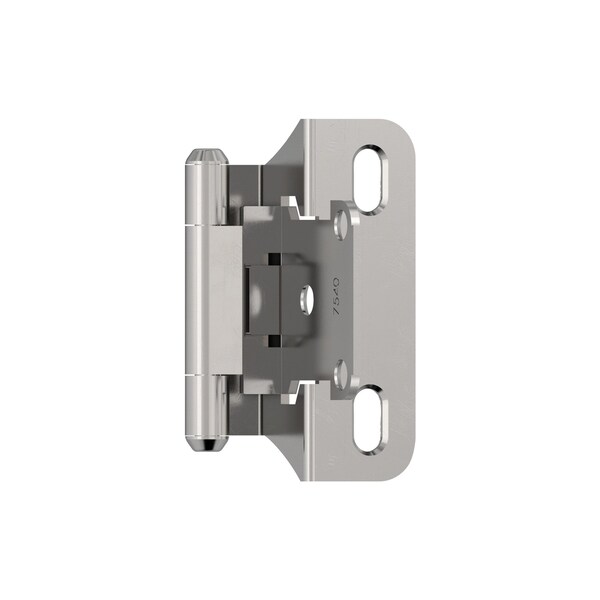 Amerock 1/4in 6mm Overlay Self Closing Partial Wrap Polished Chrome Cabinet Hinge, 1 Pair - BPR756626
