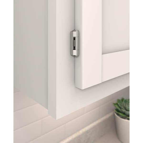 Amerock 1/4in 6mm Overlay Self Closing Partial Wrap Polished Chrome Cabinet Hinge, 1 Pair - BPR756626