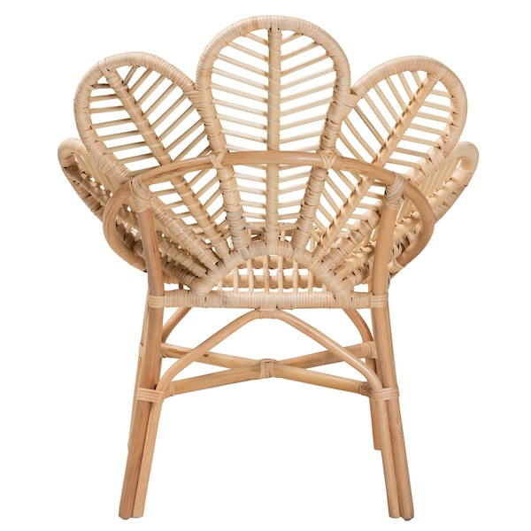 Baxton Studio Bianca Modern Bohemian Natural Brown Rattan Flower Chair - 226-13115-ZORO