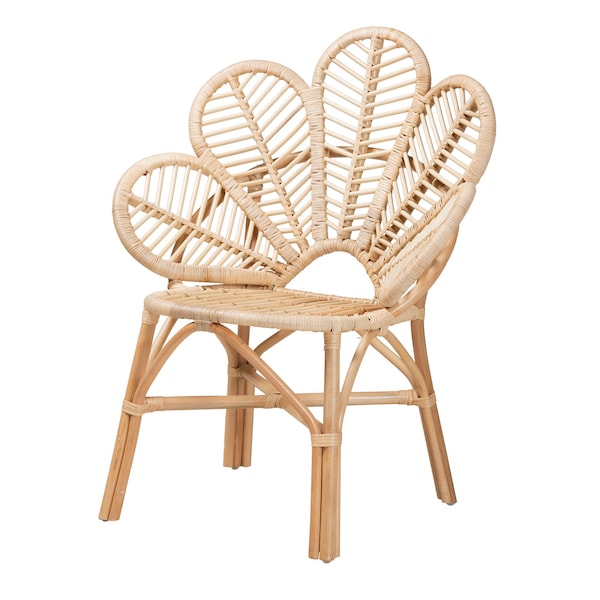 Baxton Studio Bianca Modern Bohemian Natural Brown Rattan Flower Chair - 226-13115-ZORO