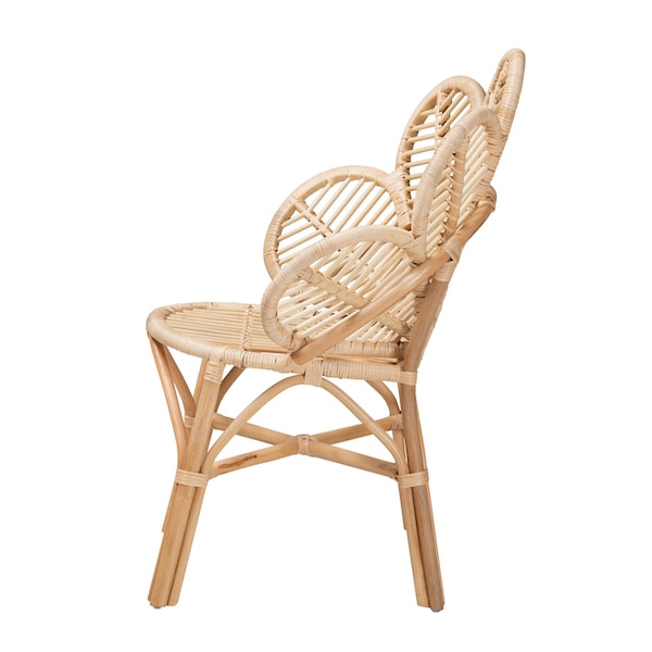 Baxton Studio Bianca Modern Bohemian Natural Brown Rattan Flower Chair - 226-13115-ZORO