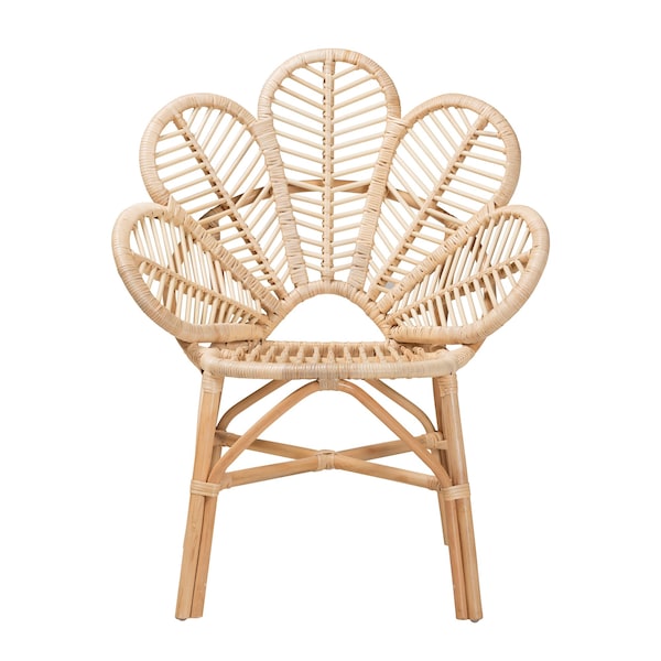 Baxton Studio Bianca Modern Bohemian Natural Brown Rattan Flower Chair - 226-13115-ZORO