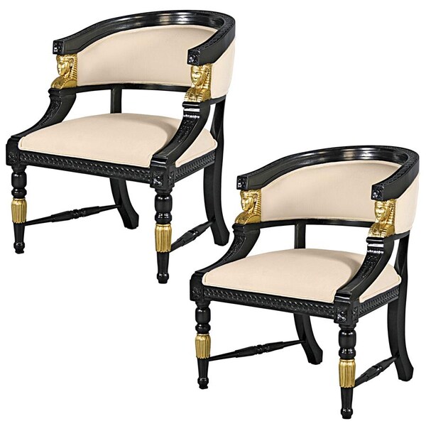 Design Toscano Neoclassical Egyptian Revival Chair, PK 2 - AF951402