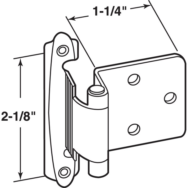 Prime-Line Self-Closing Hinge, Flush, Steel Construction, Antique Brass Finish 2 Pack - MP7136