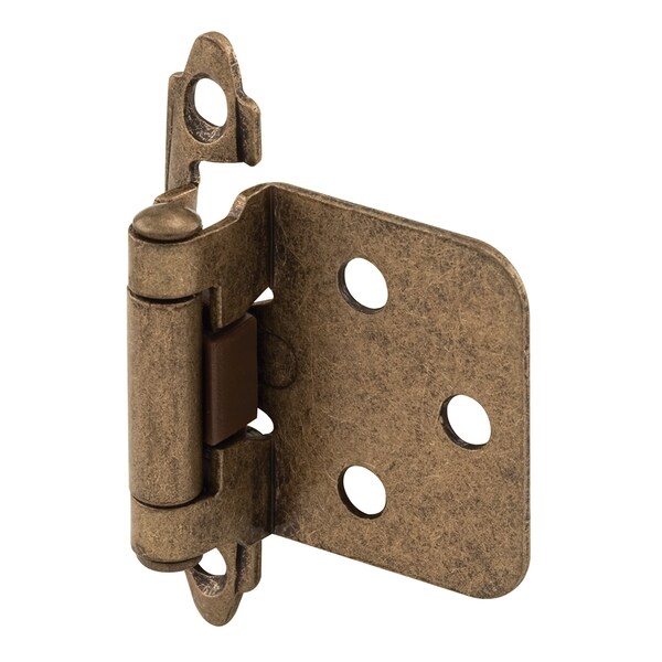 Prime-Line Self-Closing Hinge, Flush, Steel Construction, Antique Brass Finish 2 Pack - MP7136
