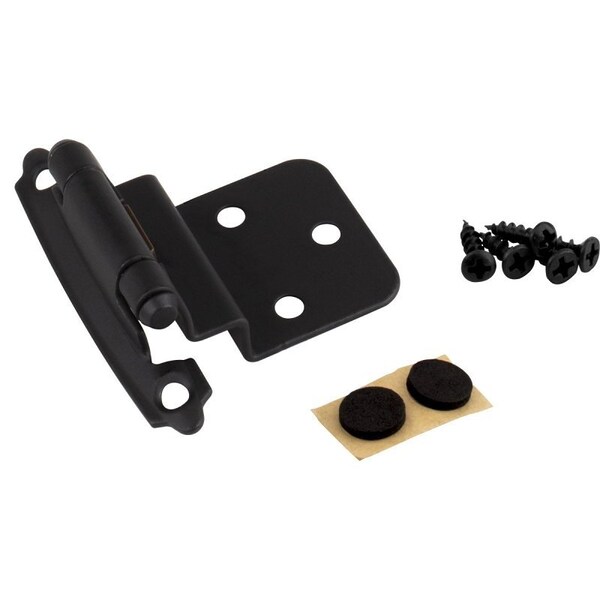 Kasaware Cabinet Hinge, 3/8 in Inset, Self Close, Matte Black, 2PK - KFHI-A-MB2