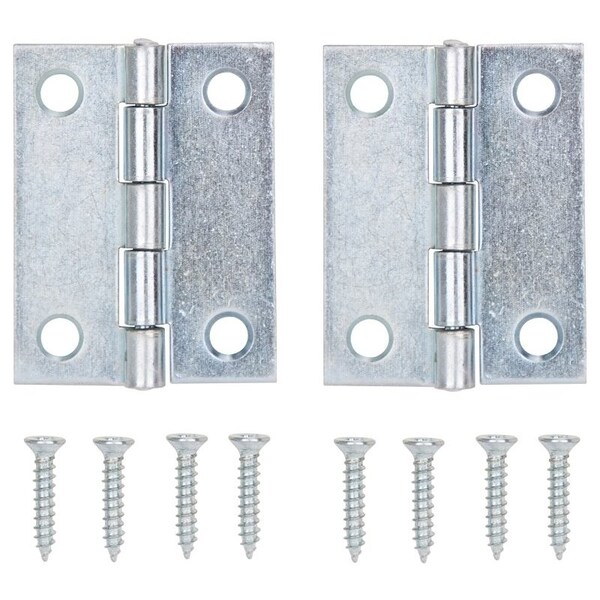 Prosource Cabinet Hinge, Steel, Zinc, Fixed Pin, 180 deg Range of Motion, Full Mortise Mounting, 10 Pair lb - LR-049-PS