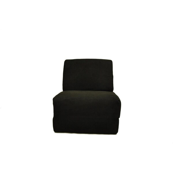Fun Furnishings Teen Chair Black Micro Suede - 50236