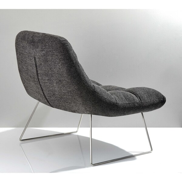 Homeroots Dark Gray Brushed Steel Chair40 x 33 x 33 in. - 372932