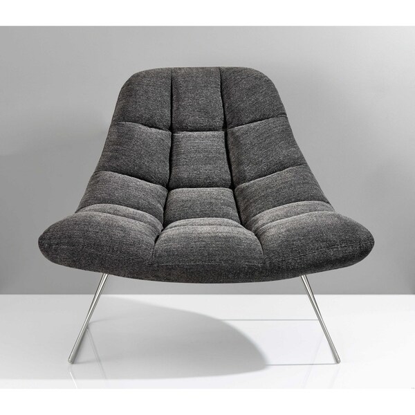 Homeroots Dark Gray Brushed Steel Chair40 x 33 x 33 in. - 372932