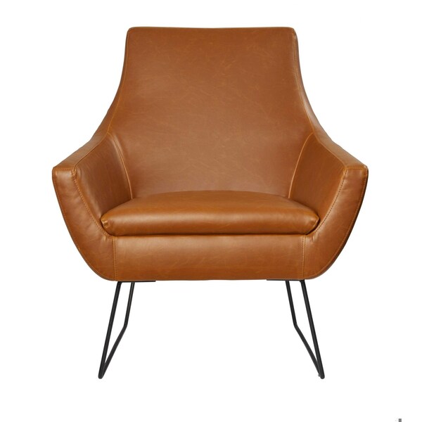 Homeroots Brown Chair with Matte Black Legs33 x 30.5 x 37 in. - 372983