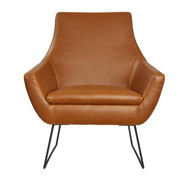Homeroots Brown Chair with Matte Black Legs33 x 30.5 x 37 in. - 372983