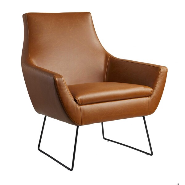 Homeroots Brown Chair with Matte Black Legs33 x 30.5 x 37 in. - 372983