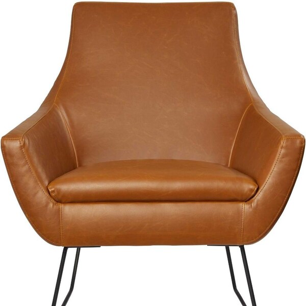 Homeroots Brown Chair with Matte Black Legs33 x 30.5 x 37 in. - 372983