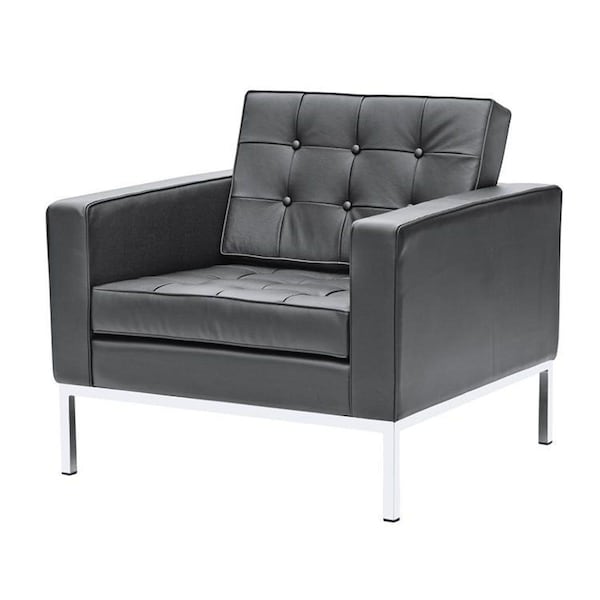 Aron Living Lounge Chair Leather - Black - AL10028