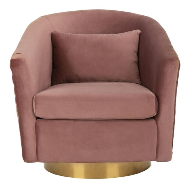 Safavieh Clara Quilted Swivel Tub Chair, Dusty Rose - SFV4702A