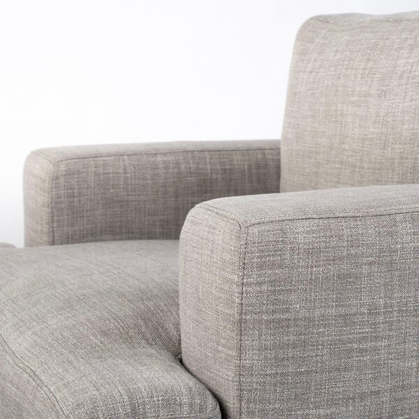 Homeroots Gray Fabric Wrap Seating Wide Accent Chair with Wood & Iron Frame - 376363