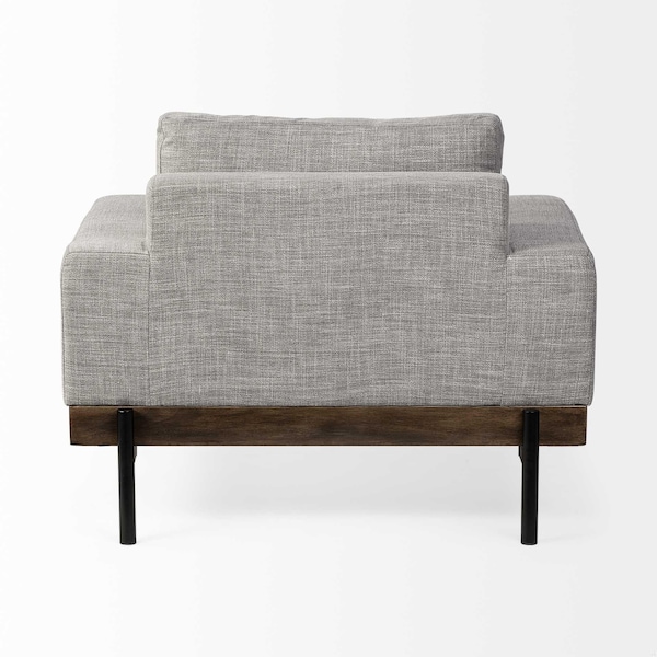 Homeroots Gray Fabric Wrap Seating Wide Accent Chair with Wood & Iron Frame - 376363