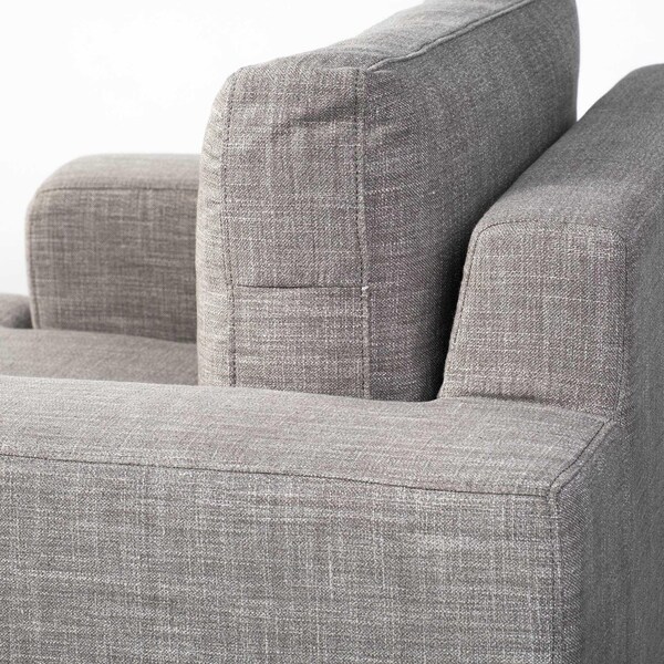 Homeroots Gray Fabric Wrap Seating Wide Accent Chair with Wood & Iron Frame - 376363