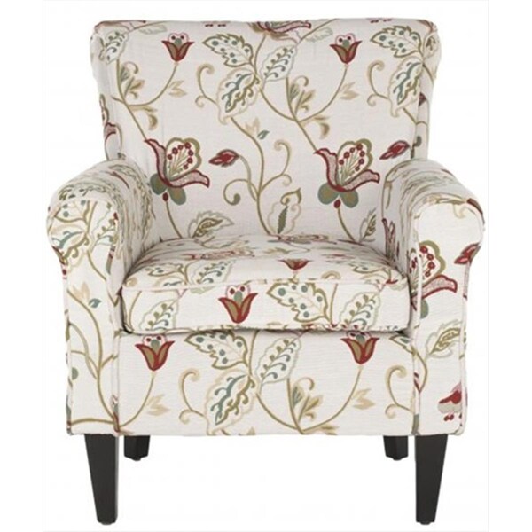 Safavieh Ria White-Red Flower Printed Club Chair - MCR1002A