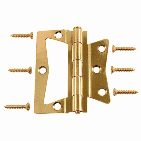Midwest Fastener 3-1/2 Brass Plated Steel Non-Mortise Hinges 2PK - 37362