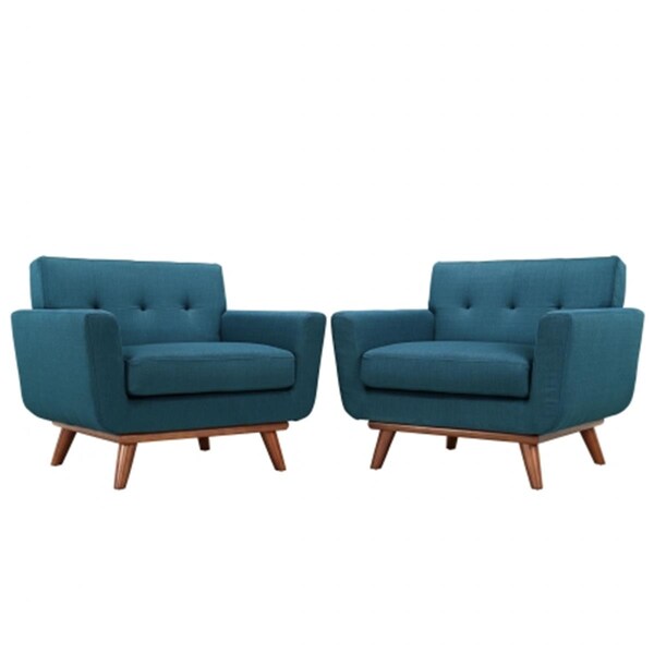East End Imports Engage Armchair Wood- Azure, 2PK - EEI-1284-AZU