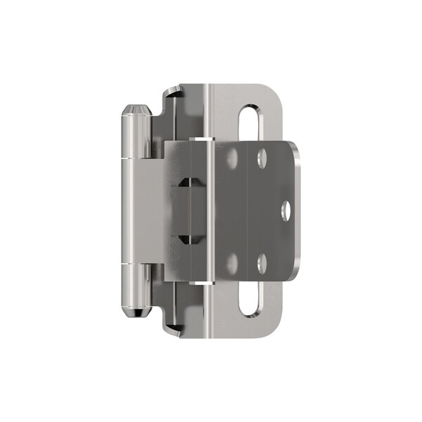 Amerock 3/8in 10mm Inset Self Closing Partial Wrap Polished Chrome Cabinet Hinge, 1 Pair - BPR756526