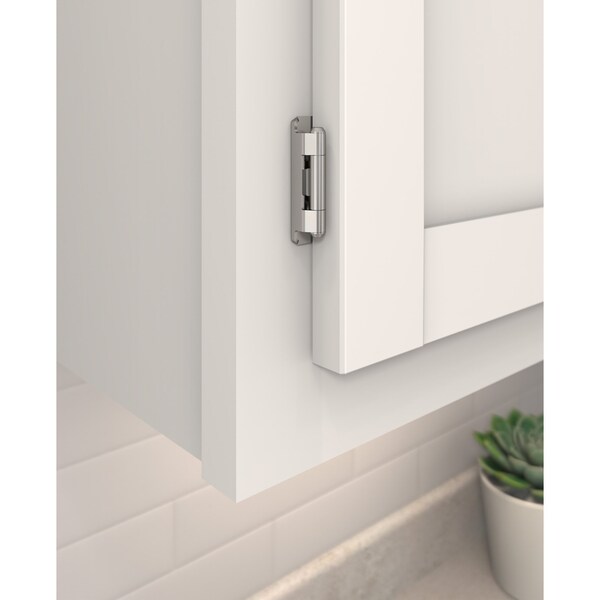 Amerock 3/8in 10mm Inset Self Closing Partial Wrap Polished Chrome Cabinet Hinge, 1 Pair - BPR756526