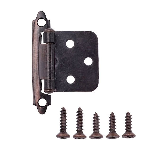 South Main Hardware Oil Rubbed Bronze Traditional Variable Overlay Hinge (10-pairs) - SH7114-OR-10