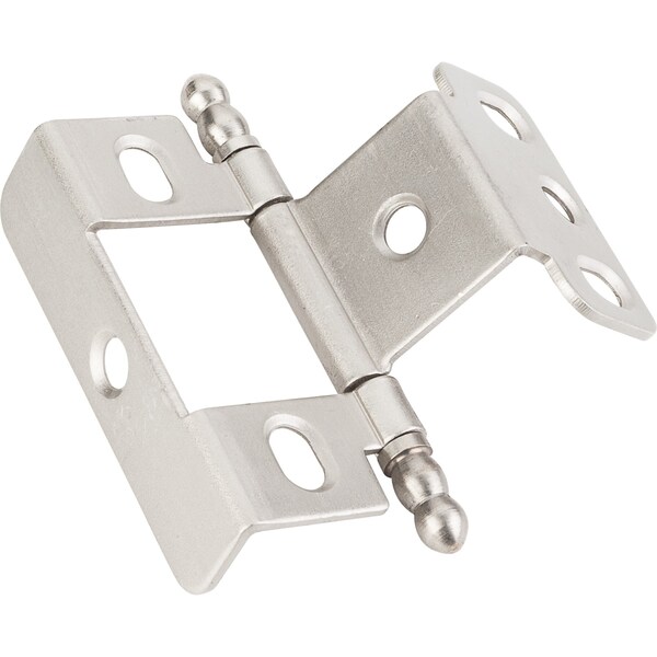 Hardware Resources 270° Full Wrap for 3/4" Framex3/4" Door, Inset Flush Ball Tip Hinge - Satin Nickel - 0128SN