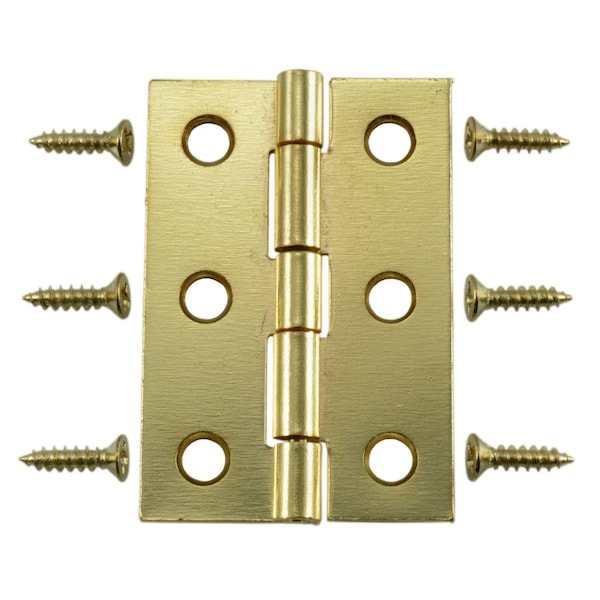 Midwest Fastener 2 x 1-3/8" Bright Brass Plated Steel Butt Hinges 4PK - 37184