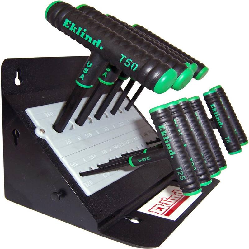Mango en T para llaves Torx de 6 pulgadas de Eklind de T6 a T50 con soporte (set de 11 piezas) - 68692.