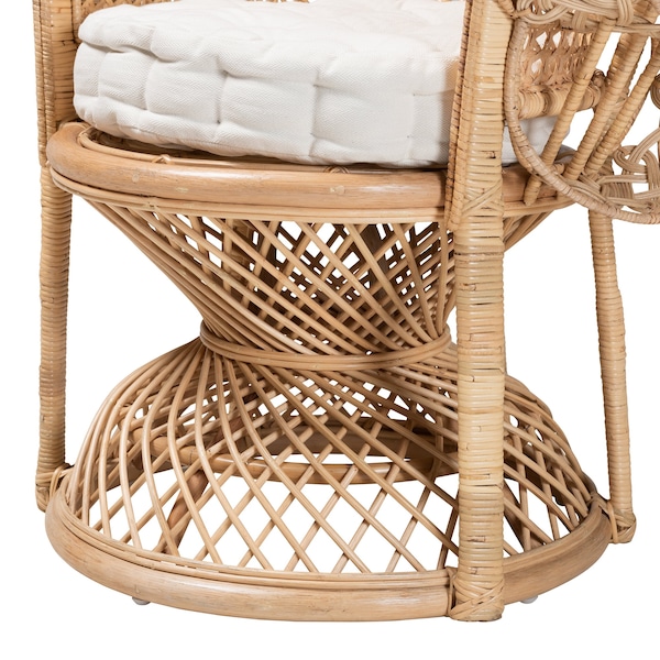 Baxton Studio Ediva Modern Bohemian Natural Brown Rattan Peacock Accent Chair - 226-13117-ZORO