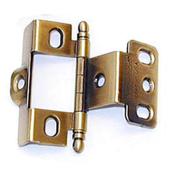 Hd Amerock Full Inset Full Wrap Free Swinging Ball Tip Hinge For 0.75 in. Doors- Antique English Single - A03175TB AE PK