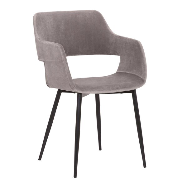 Armen Living Ariana Mid-Century Open Back Dining Accent Chair, Grey - LCARCHBLGR