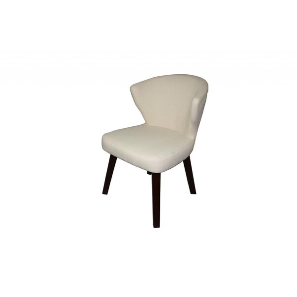 Gfancy Fixtures 31 in. Cream & Black Wooden Curve Back Dining or Accent Chair - GF3685332