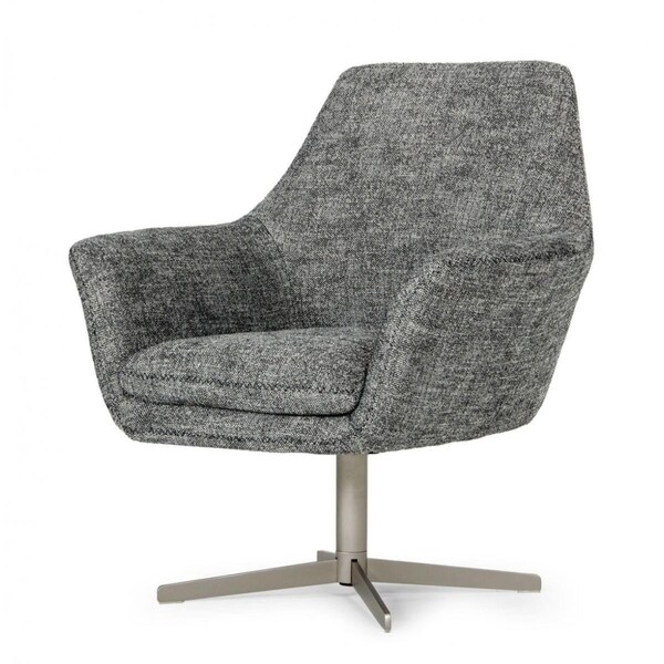 Homeroots Industrial Chair with Metal Swivel, Dark Grey - 473834