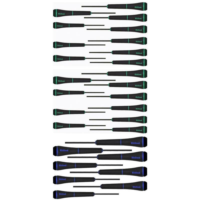 Tamaños Eklind 0.028-5/32, MM 0.7-4 y T3-T20 PSD Hex (Allen) Torx Star Precision Screwdriver (Set de 28 piezas) - 92003