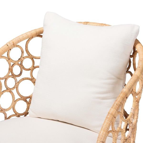 Bali & Pari Prisca Bohemian Light Honey Rattan Accent Chair - 244-13641-ZORO