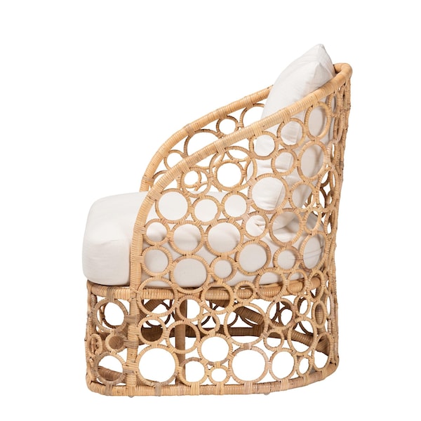Bali & Pari Prisca Bohemian Light Honey Rattan Accent Chair - 244-13641-ZORO