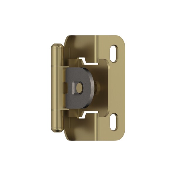 Amerock 1/2in 13mm Overlay Single Demountable Partial Wrap Golden Champagne Cabinet Hinge, 1 Pair - BPR8719BBZ