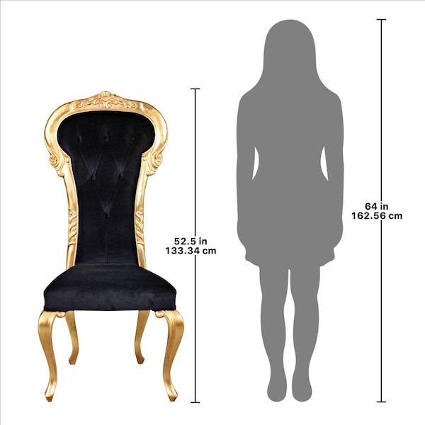 Design Toscano Delacroix Ebony Velvet Gilded Side Chair: Each - AF51691