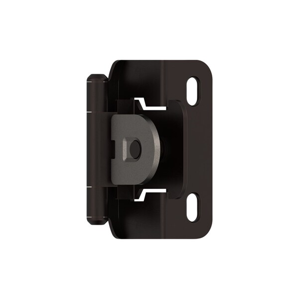 Amerock 1/2in 13 mm Overlay Single Demountable, Partial Wrap Oil-Rubbed Bronze Hinge - 1 Pair - BPR8719ORB