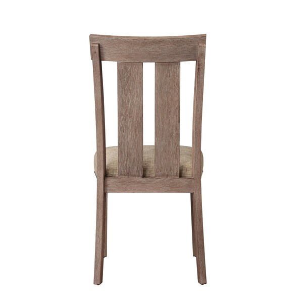 Acme Slatted Back Side Chair in Fabric and Maple, 2PK - ER-0267NL