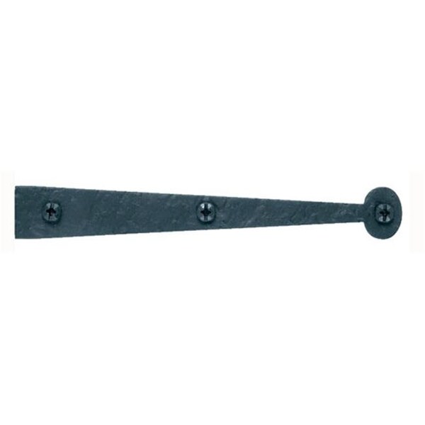 Acorn Mfg Acorn RIZBP Flush Dummy Rough Iron Bean Strap Cabinet Hinge - Flat Black - RIZBP