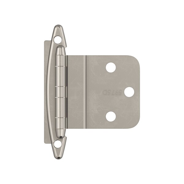 Amerock 3/8in 10 mm Inset Non Self-Closing, Face Mount Satin Nickel Hinge - 1 Pair - BPR3417G10