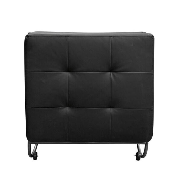 Acme Futon Chair in Silver and Black - ER-0261BK
