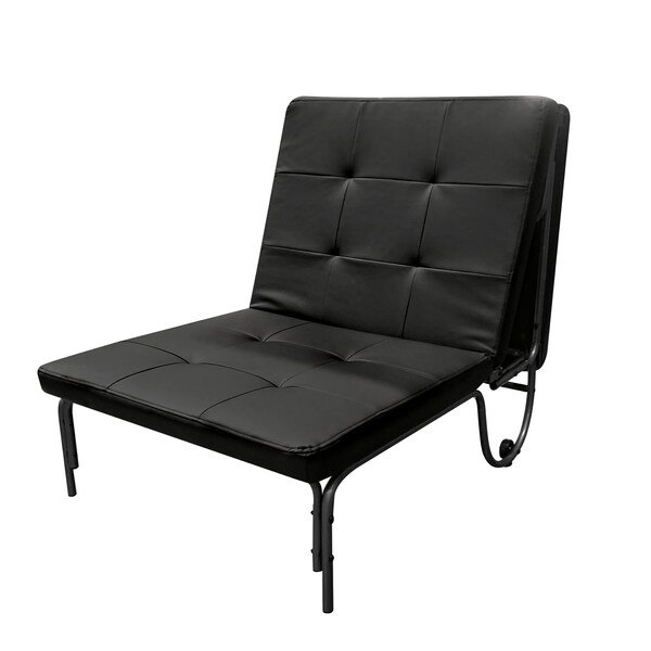 Acme Futon Chair in Silver and Black - ER-0261BK