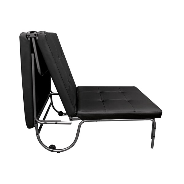 Acme Futon Chair in Silver and Black - ER-0261BK